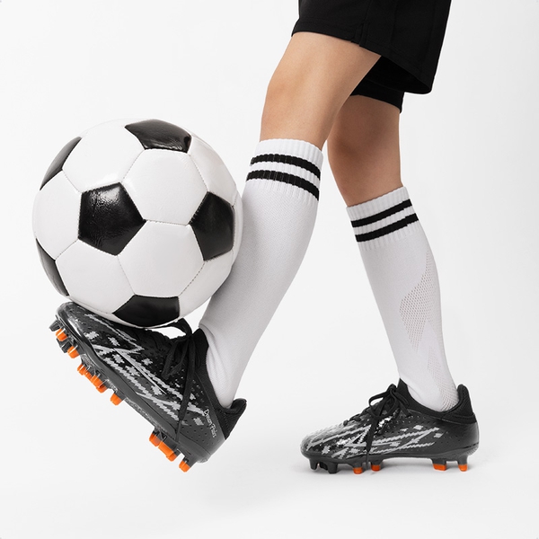 Boys' & Girls' Firm Groud Youth Soccer Cleats  - BLACK - 4
